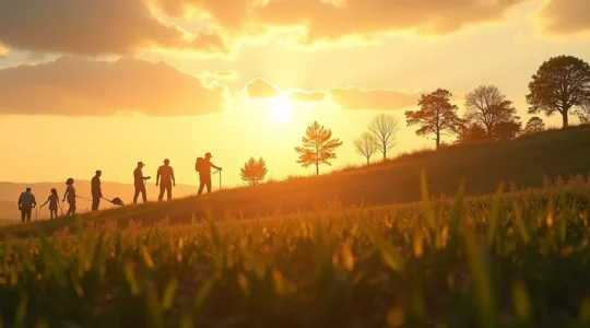 Calendario agrícola con fases fenológicas de cultivos, mostrando ciclos de germinación, floración y maduración en diferentes estaciones