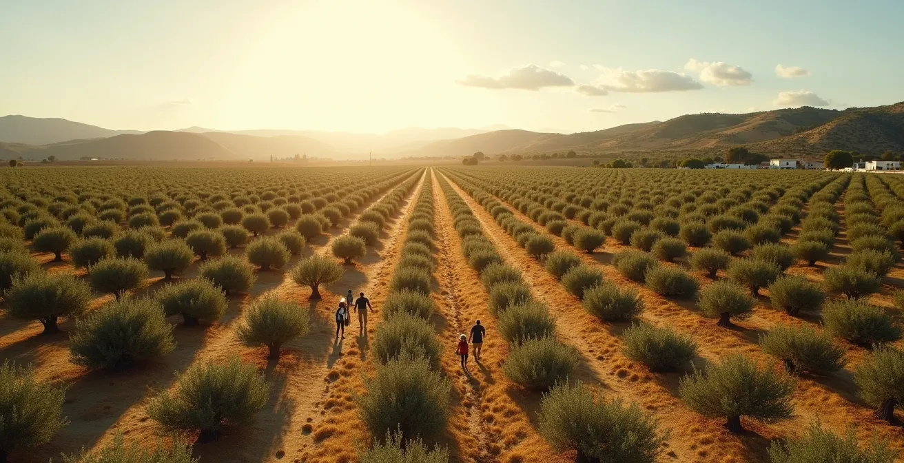 Calendario circular anual mostrando las labores preventivas del MIP en el olivar