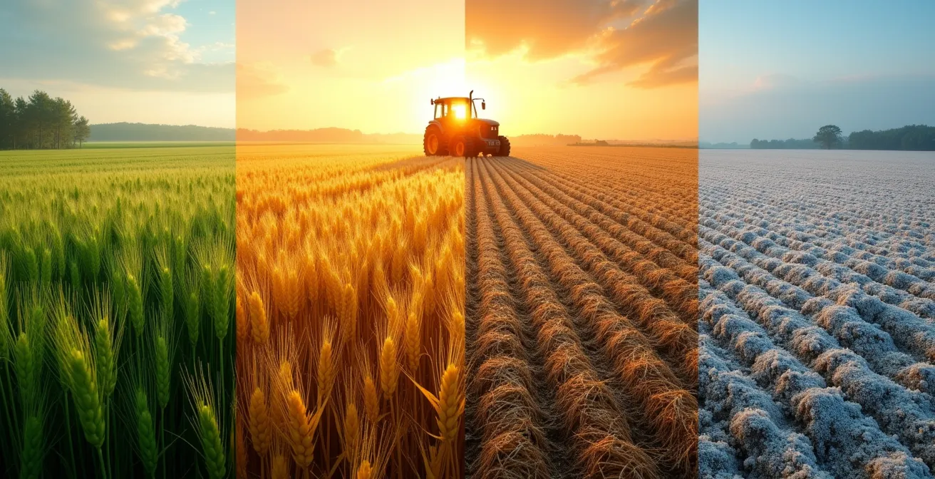 Calendario visual de aplicación óptima de purín por estaciones