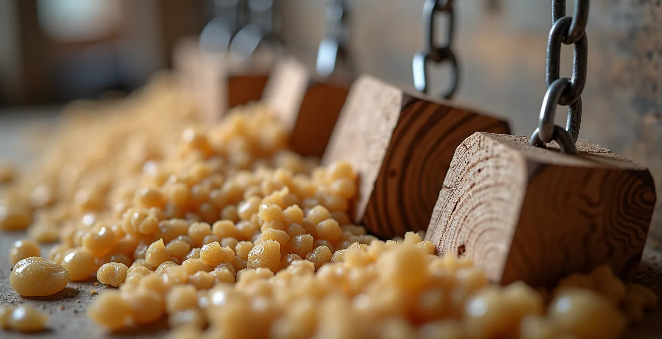 Vista macro de materiales de enriquecimiento limpios y organizados en sistema de suspensión